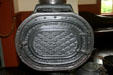 Detail of cast iron of Fire King oven made in Sackville, NB. Cavendish, PE.