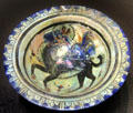 Fritware bowl with horse from Syria at Montreal Museum of Fine Arts. Montreal, QC.