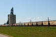Potash bulk train at Reed Lake. SK.