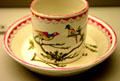 Faience cup & saucer by Joseph G. Robert of Marseille at Ariana Museum. Geneva, Switzerland.