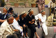 Crowd near a mosque in Kashgar. China.