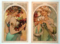 Fruit & Flower lithographs by Alphonse Mucha at Mucha Museum. Prague, Czech Republic.