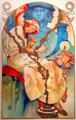 Slav Epic Exhibition poster by Alphonse Mucha at Mucha Museum. Prague, Czech Republic.