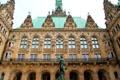 Courtyard with Hygieia Fountain at Hamburg City Hall. Hamburg, Germany.