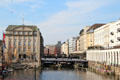 Bucerius Kunst Forum with buildings along Kleiner Alster canal. Hamburg, Germany.