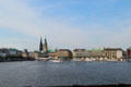 Hamburg center over Lake Alster. Hamburg, Germany.