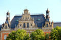 Roofline of Hamburg Regional Court building at Sieveking Platz. Hamburg, Germany.