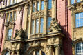Detail of Neo-Baroque building with figures representing river & town near City Hall. Hamburg, Germany.