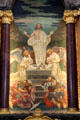 Resurrection of Christ with two Roman soldiers sleeping by his tomb mosaic by Ernst Pfannschmidt at St Michael's Church. Hamburg, Germany.