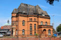Vintage structure, built as Harbor Police Station, on river's edge in HafenCity district. Hamburg, Germany.