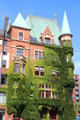Türmchenhaus Am Sandtorkai 3 at Neuerwegsbrücke. Hamburg, Germany.