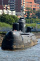 Russian submarine U-434, one of the largest non-nuclear subs in the world, now a museum in Hamburg harbor. Hamburg, Germany