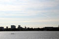 Hamburg skyline over Aussen-Alster lake. Hamburg, Germany.