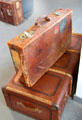 Luggage like that used by emigrants at Emigration Museum BallinStadt. Hamburg, Germany.