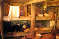 Rough communal sleeping & living quarters for below deck passengers at Emigration Museum BallinStadt. Hamburg, Germany.