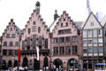 Ostzeile row of half-timbered houses reconstructed in style of medieval burghers' houses in Römer area. Frankfurt am Main, Germany.