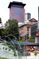 View north from new Opera House to Taunustor. Frankfurt am Main, Germany.