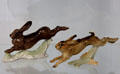 Rabbits in flight figurines by Hans Achtziger for Hutschenreuther at German Hunting & Fishing Museum. Munich, Germany.