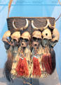 Carrying basket decorated with monkey skulls of Naga people of Assam on Indo-Burma border at Five Continents Museum. Munich, Germany.