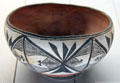 Ceramic Zuni painted bowl from Southwest USA at Five Continents Museum. Munich, Germany.