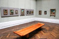 Art gallery with wooden benches at Berlin Gemaldegalerie. Berlin, Germany.