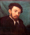 Portrait of a young man by Lorenzo Lotto at Berlin Gemaldegalerie. Berlin, Germany.