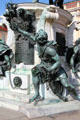 Base of equestrian statue of Friedrich Wilhelm I, Elector of Brandenburg at Charlottenberg Palace. Berlin, Germany.