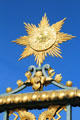 Detail of gilded fence at Charlottenberg Palace. Berlin, Germany.