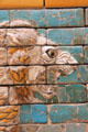 Detail head of Babylon Processional Way lion at Pergamon Museum. Berlin, Germany.