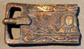 Bronze buckle with male portrait from southern France or Spain at Neues Museum. Berlin, Germany.