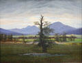 Solitary Tree painting by Caspar David Friedrich at Alte Nationalgalerie. Berlin, Germany.