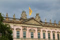Military-themed statues atop German Historical Museum. Berlin, Germany.