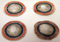 Rosettes with slogans from the French Revolution at German Historical Museum. Berlin, Germany.