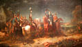Encounter of Marshal Blücher & Duke of Wellington at Battle of Waterloo painting by Thomas Jones Barker of London at German Historical Museum. Berlin, Germany.