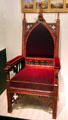 Neo-Gothic throne from Hohenschwangau Castle in Bavaria at German Historical Museum. Berlin, Germany.