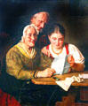 Letter from America painting by Berthold Woltze of Germany at German Historical Museum. Berlin, Germany.