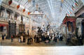 Interior view of Palace of Industry at Paris World Expo of 1855 graphic by Alfred Guesdon of Paris at German Historical Museum. Berlin, Germany.