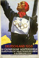 Poster for Winter Olympics of 1936 at Garmisch-Partenkirchen at German Historical Museum. Berlin, Germany.