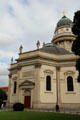 Eastern end with short dome atop German Cathedral on Gendarmenmarkt. Berlin, Germany.