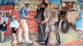 Section Building the Republic socialist mural by Max Lingner at Detlev Rohwedder. Berlin, Germany.