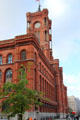 Brick facade of Rotes Rathaus now city hall of united Berlin. Berlin, Germany