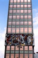 East German Congress Hall with socialist mural near Alexanderplatz on Karl Marx Allee. Berlin, Germany.