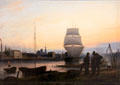 Greifswald Harbor painting by Johann Friedrich Boeck at Pomeranian State Museum. Greifswald, Germany.