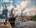 Stettin Harbor painting by Eugen Dekkert at Pomeranian State Museum. Greifswald, Germany.