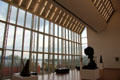 Spacious gallery with large windows at Ludwig Museum. Köln, Germany.