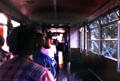 Interior of hanging monorail. Wupperthal, Germany.