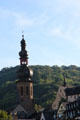 Steeple of St Martin's Catholic Church. Cochem, Germany.