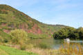 Mosel River winding through valley. Ürzig, Germany.