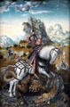 St George on Horseback painting by Master of Döbeln High Altar at Hamburg Fine Arts Museum. Hamburg, Germany.