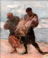 The Rescue painting by Honoré Daumier at Hamburg Fine Arts Museum. Hamburg, Germany.